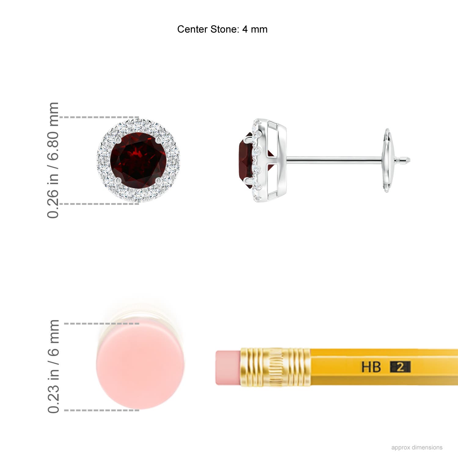 A - Garnet / 0.8 CT / 14 KT White Gold