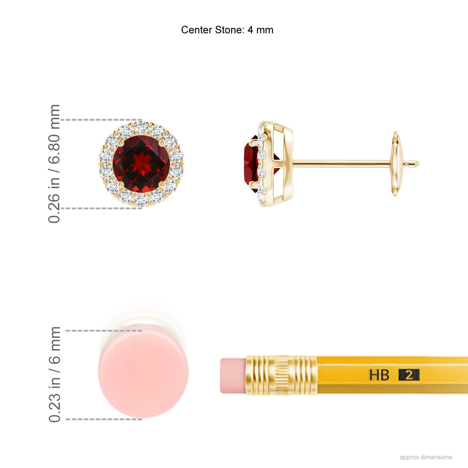 AAAA - Garnet / 0.8 CT / 14 KT Yellow Gold