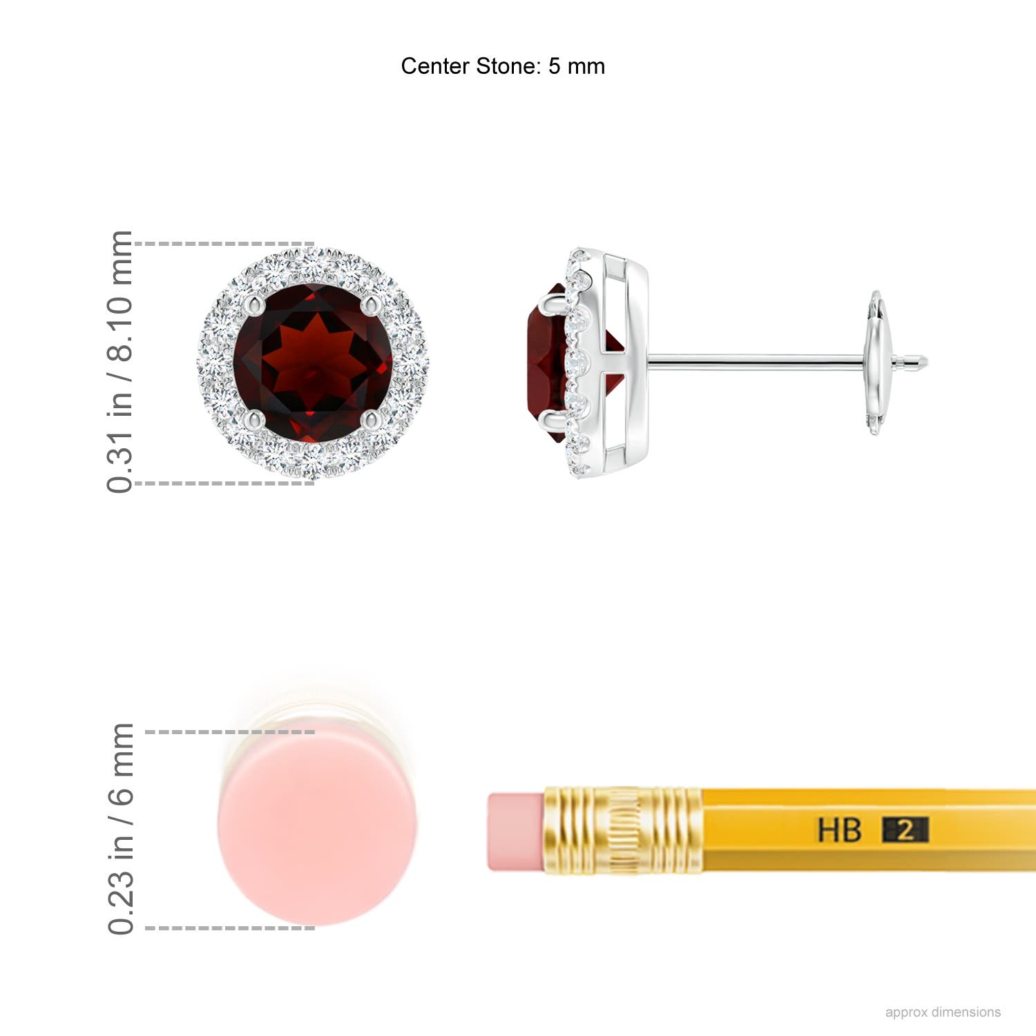 AA - Garnet / 1.46 CT / 14 KT White Gold