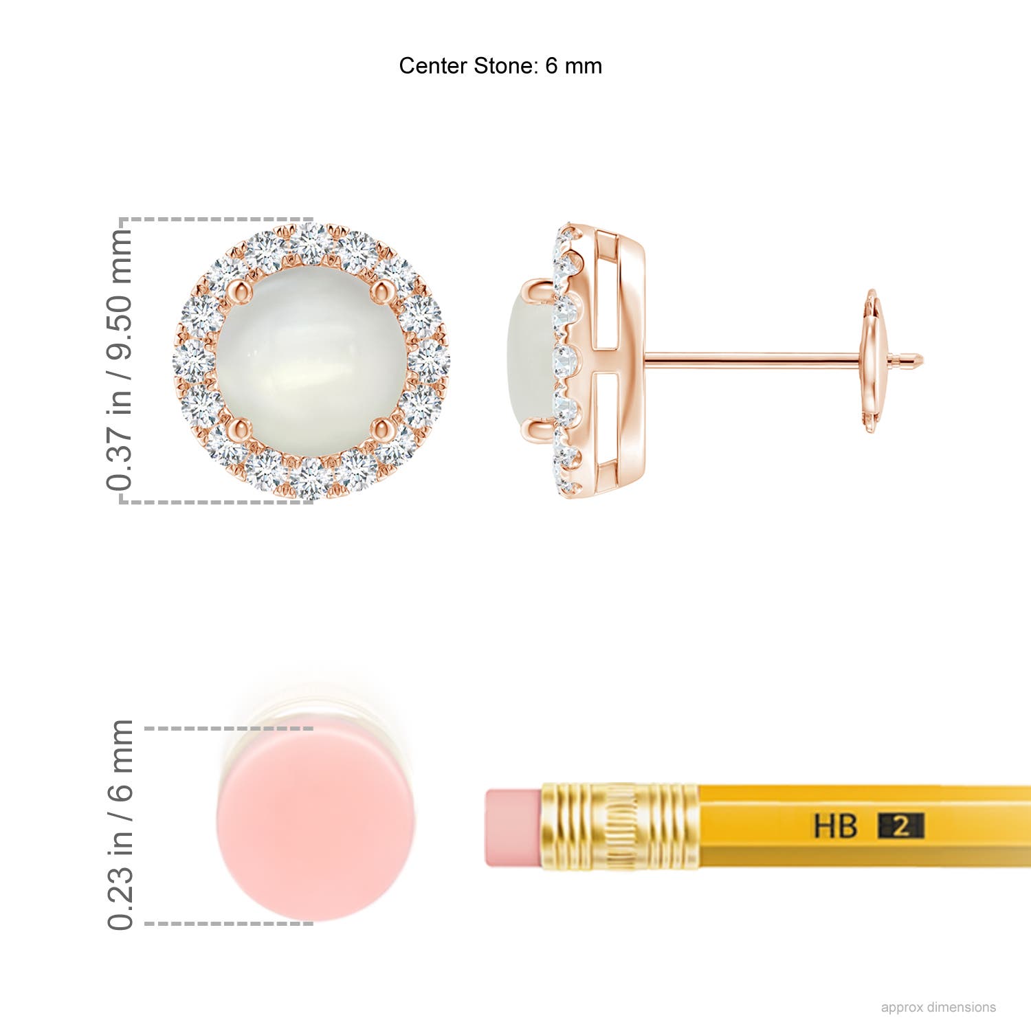 AAAA - Moonstone / 1.98 CT / 14 KT Rose Gold