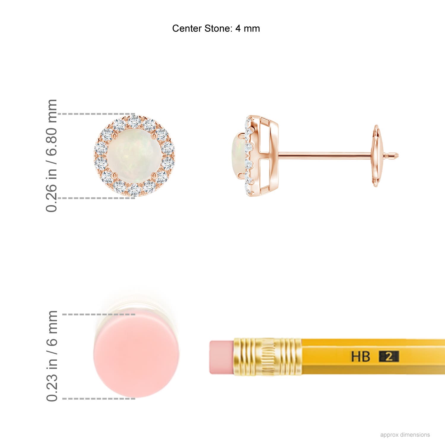 A - Opal / 0.46 CT / 14 KT Rose Gold