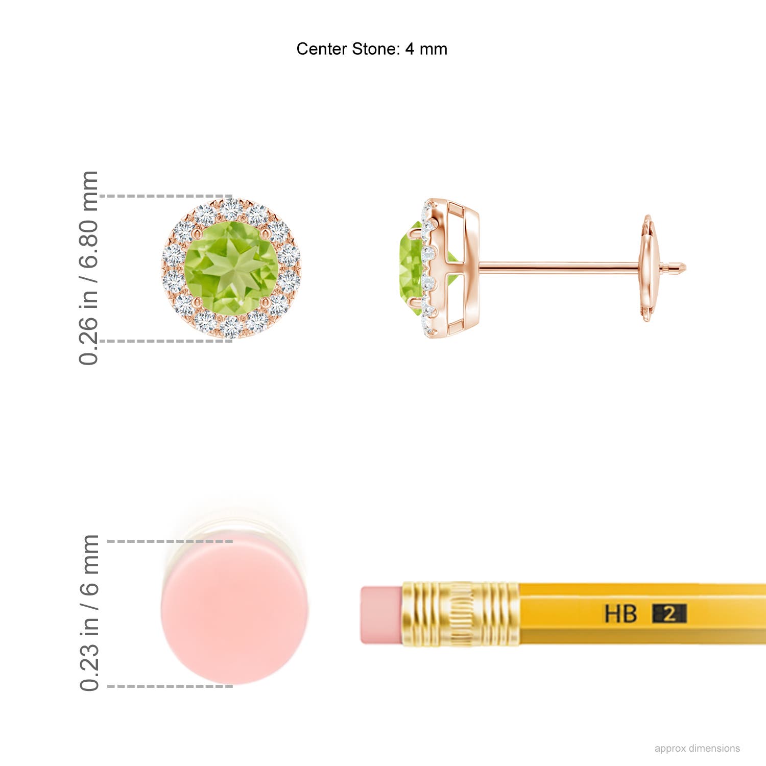 AA - Peridot / 0.74 CT / 14 KT Rose Gold