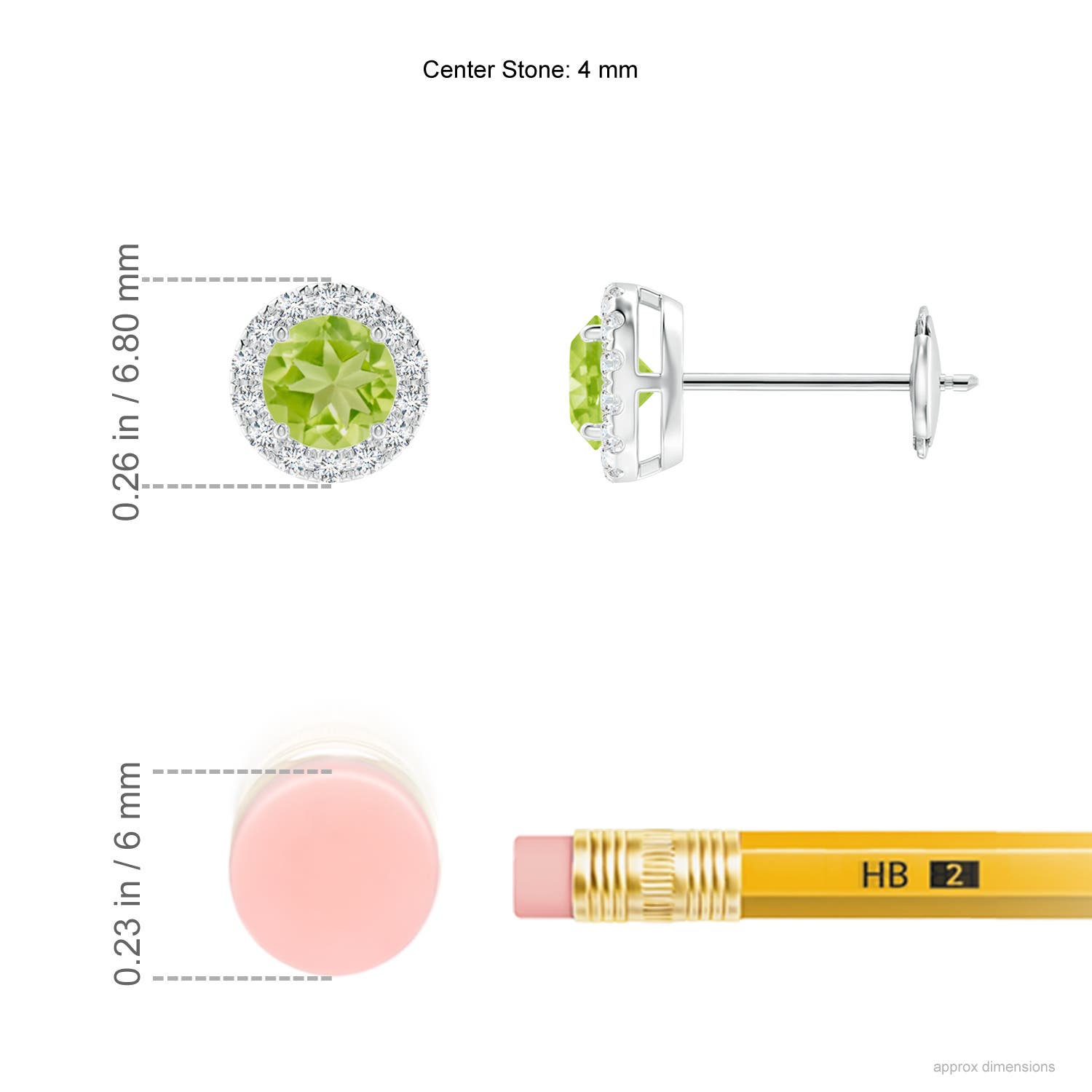 AA - Peridot / 0.74 CT / 14 KT White Gold