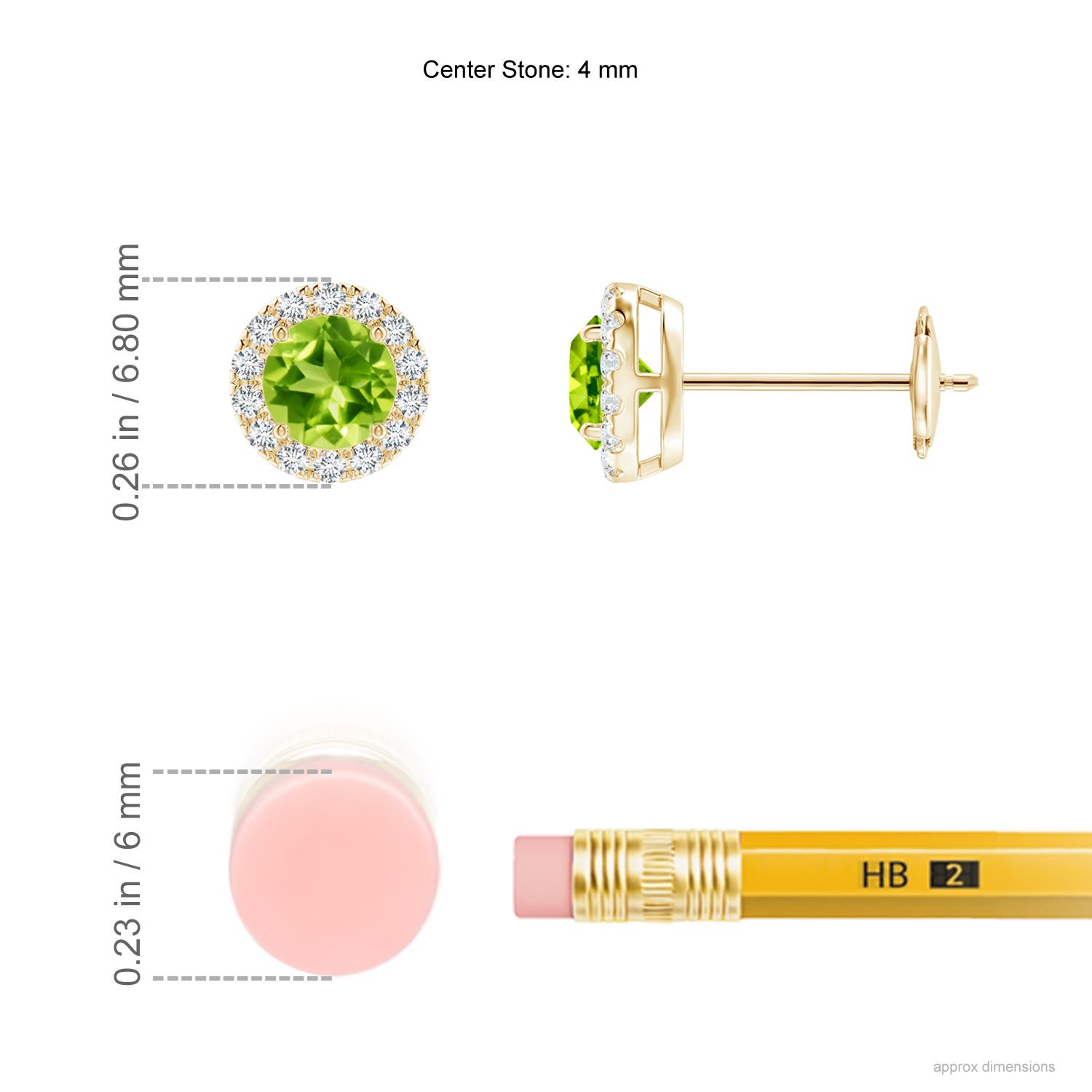 AAA - Peridot / 0.74 CT / 14 KT Yellow Gold