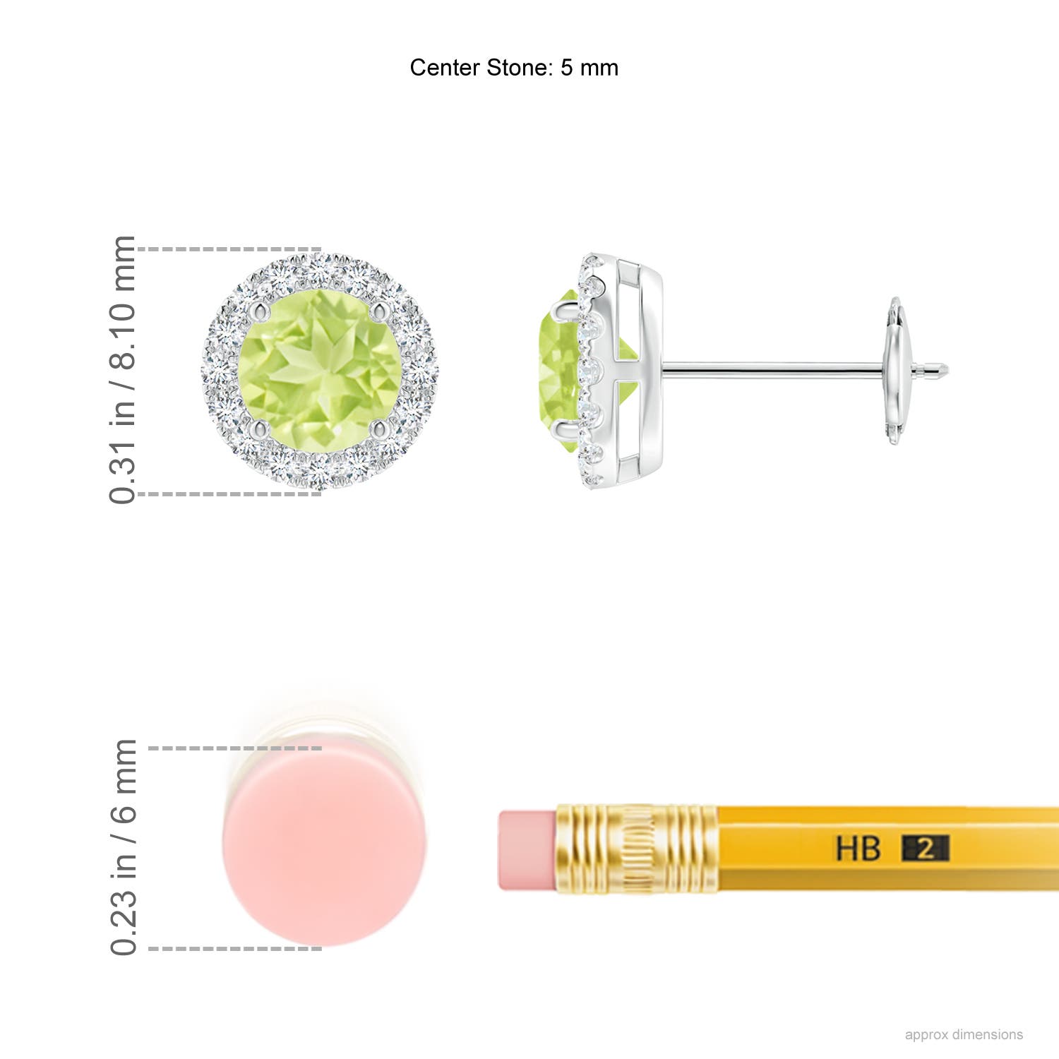 A - Peridot / 1.36 CT / 14 KT White Gold