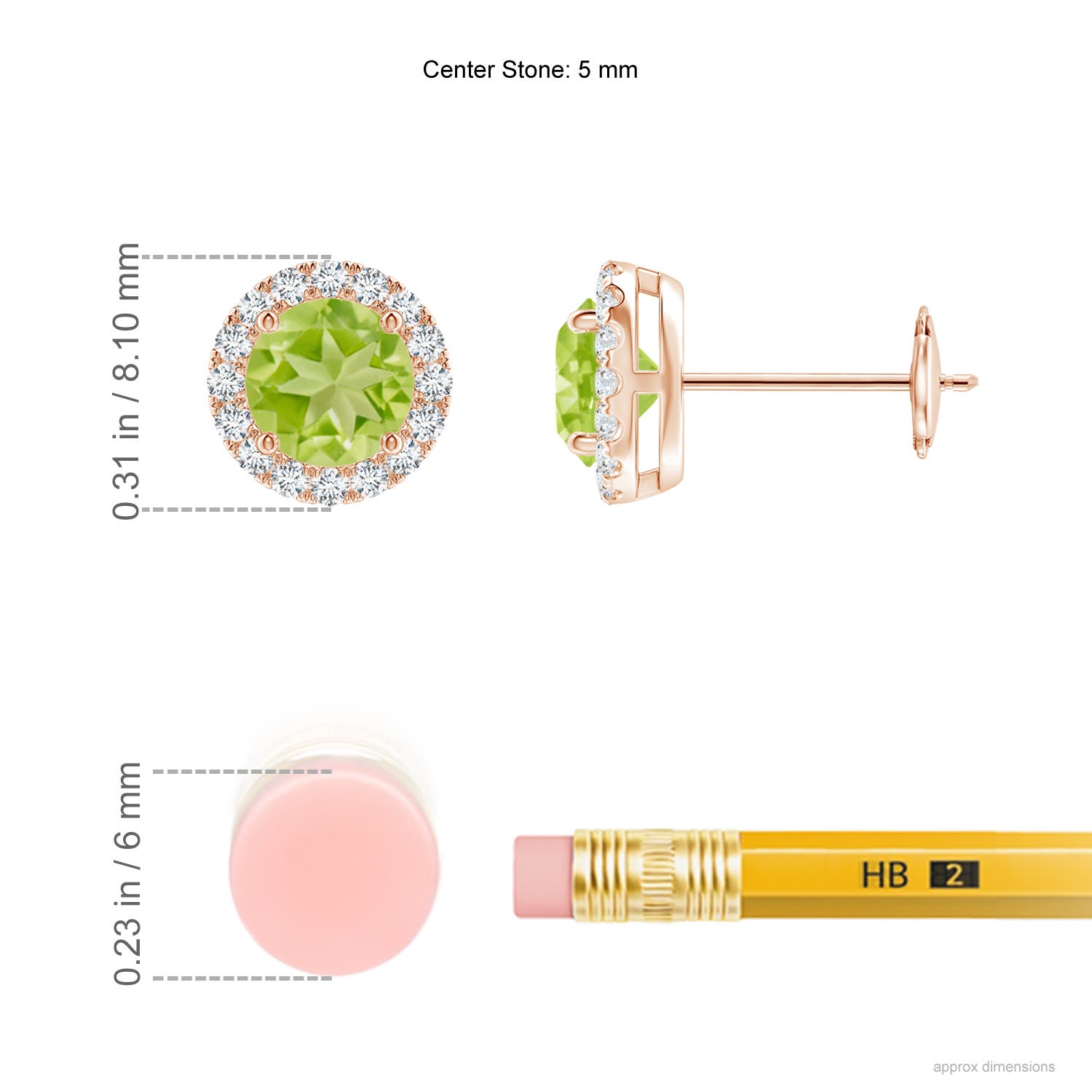 AA - Peridot / 1.36 CT / 14 KT Rose Gold