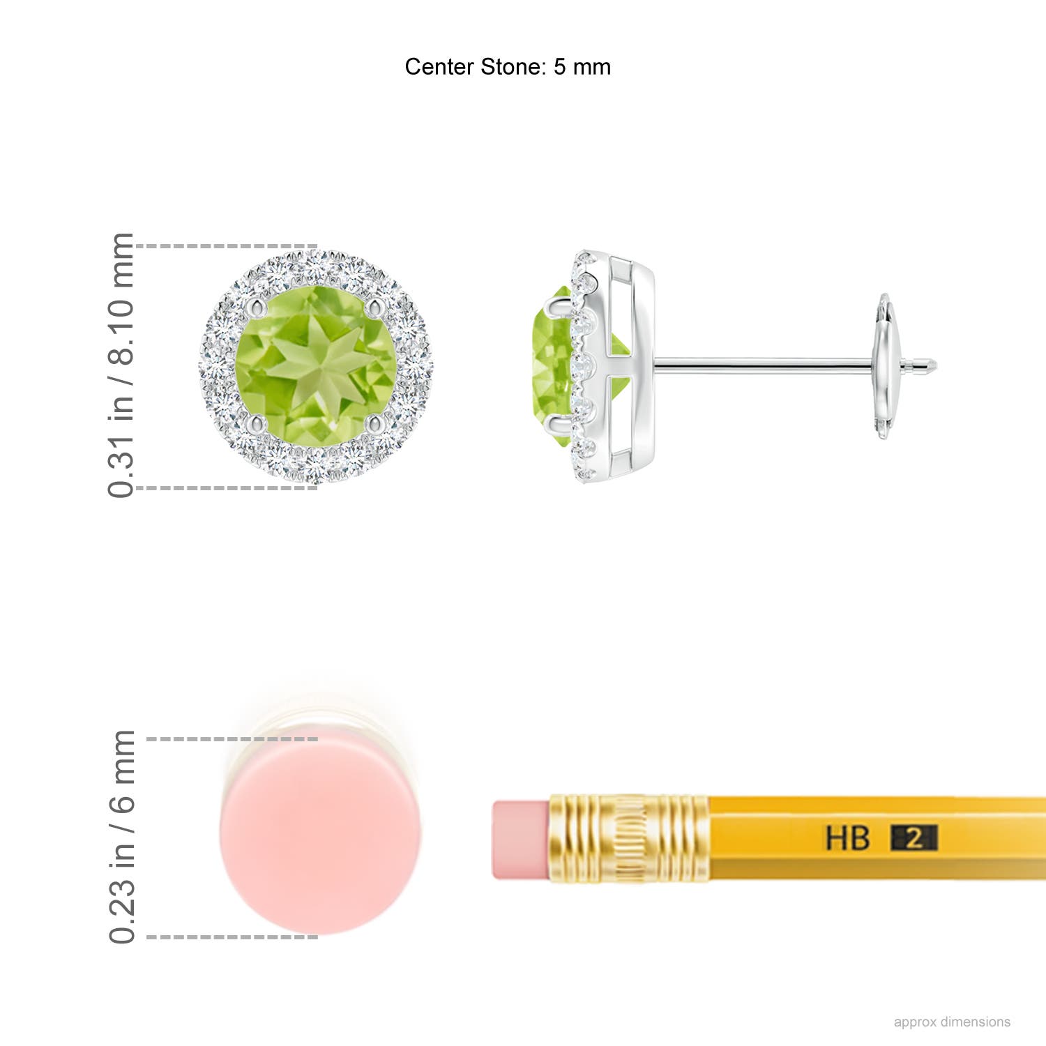 AA - Peridot / 1.36 CT / 14 KT White Gold