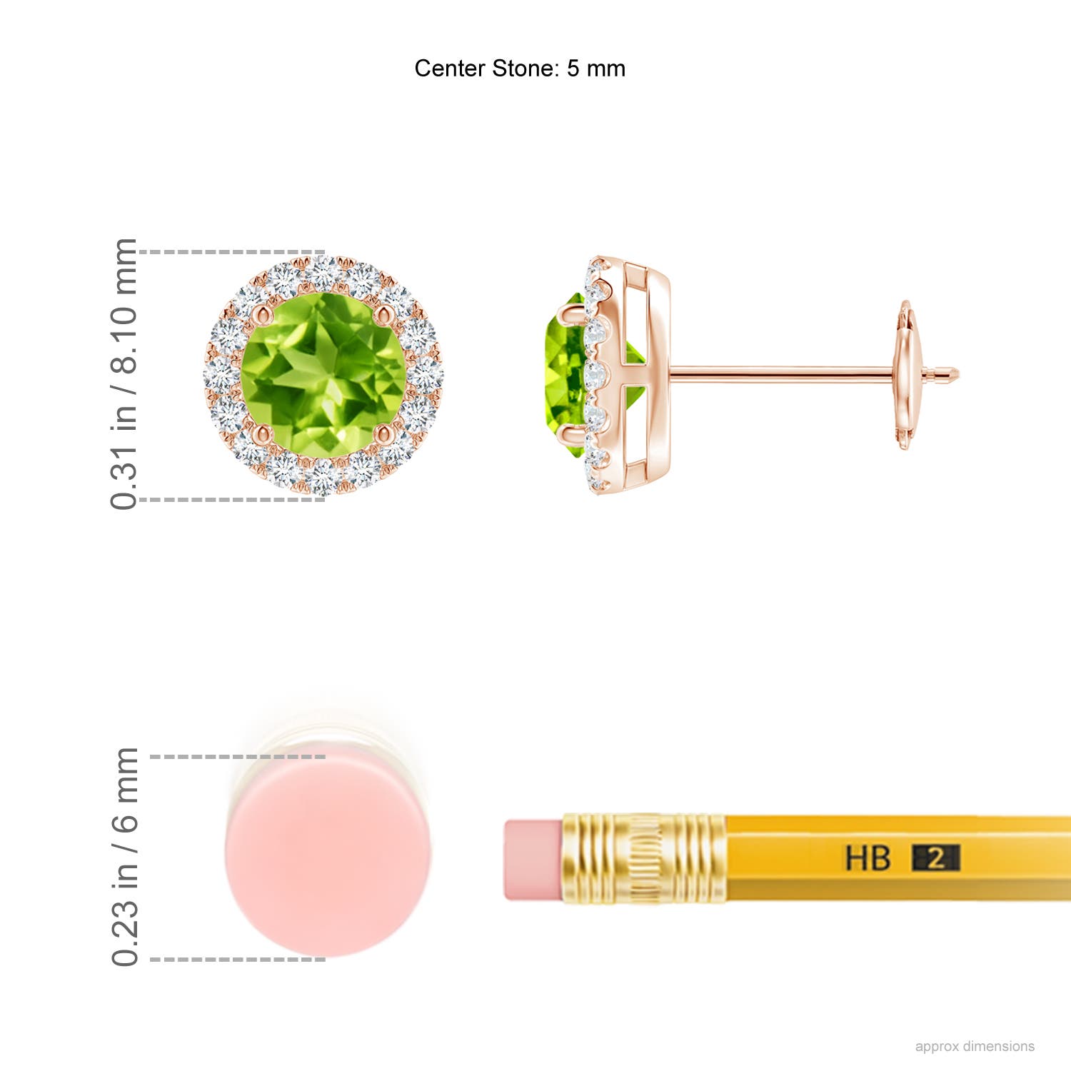 AAA - Peridot / 1.36 CT / 14 KT Rose Gold