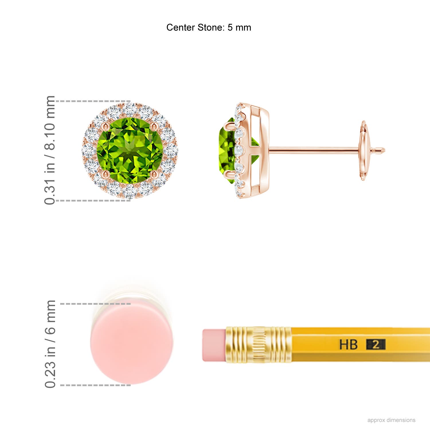 AAAA - Peridot / 1.36 CT / 14 KT Rose Gold