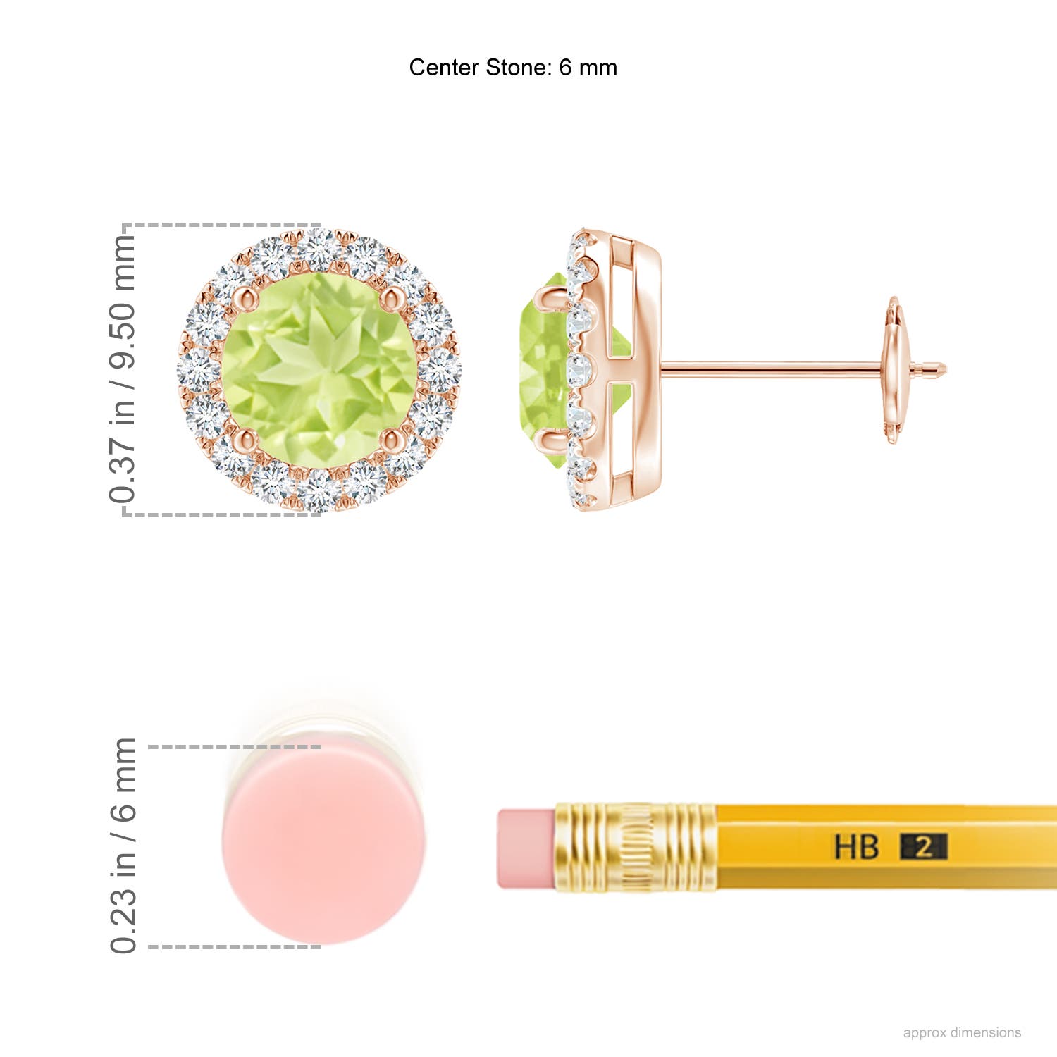 A - Peridot / 2.28 CT / 14 KT Rose Gold