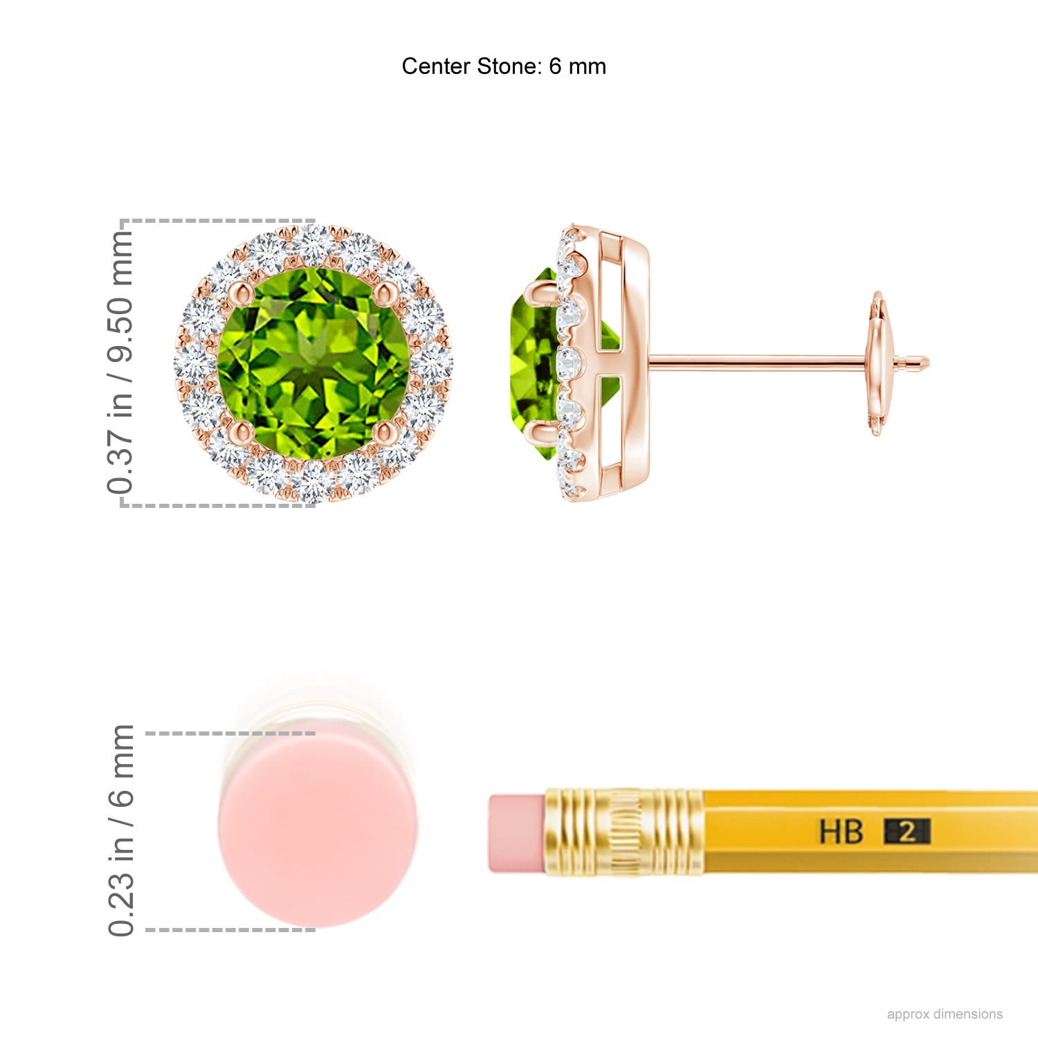 AAAA - Peridot / 2.28 CT / 14 KT Rose Gold