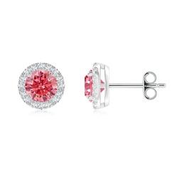 Halo Pink Diamond Halo Earrings