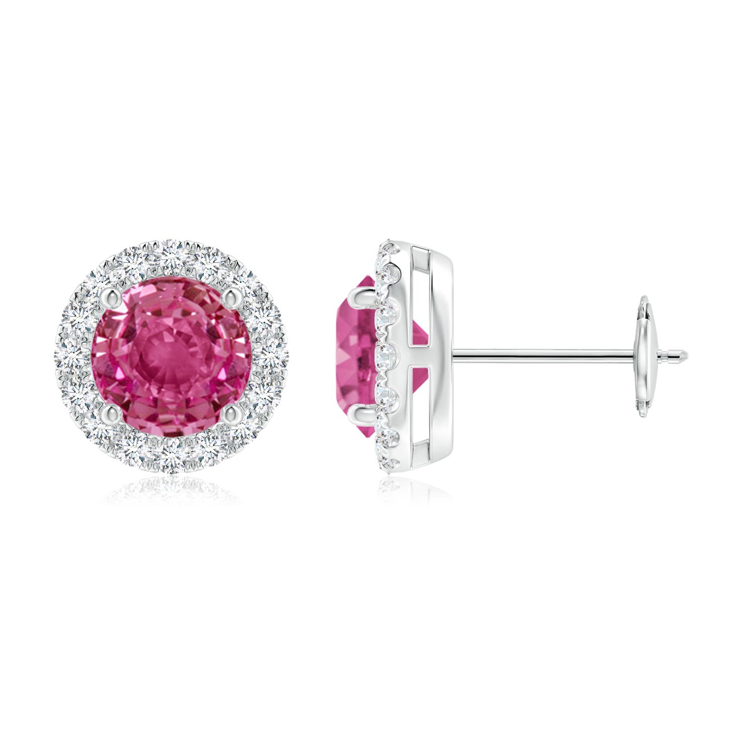 AAAA - Pink Sapphire / 2.38 CT / 14 KT White Gold