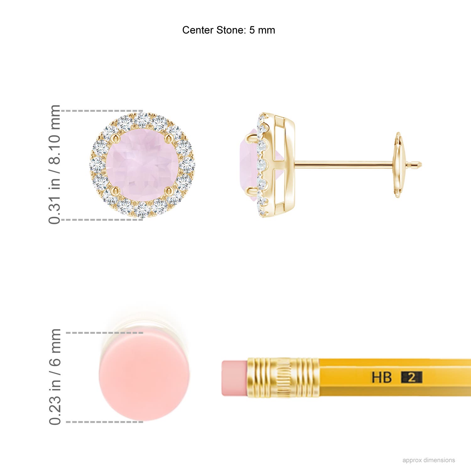 A - Rose Quartz / 1.26 CT / 14 KT Yellow Gold