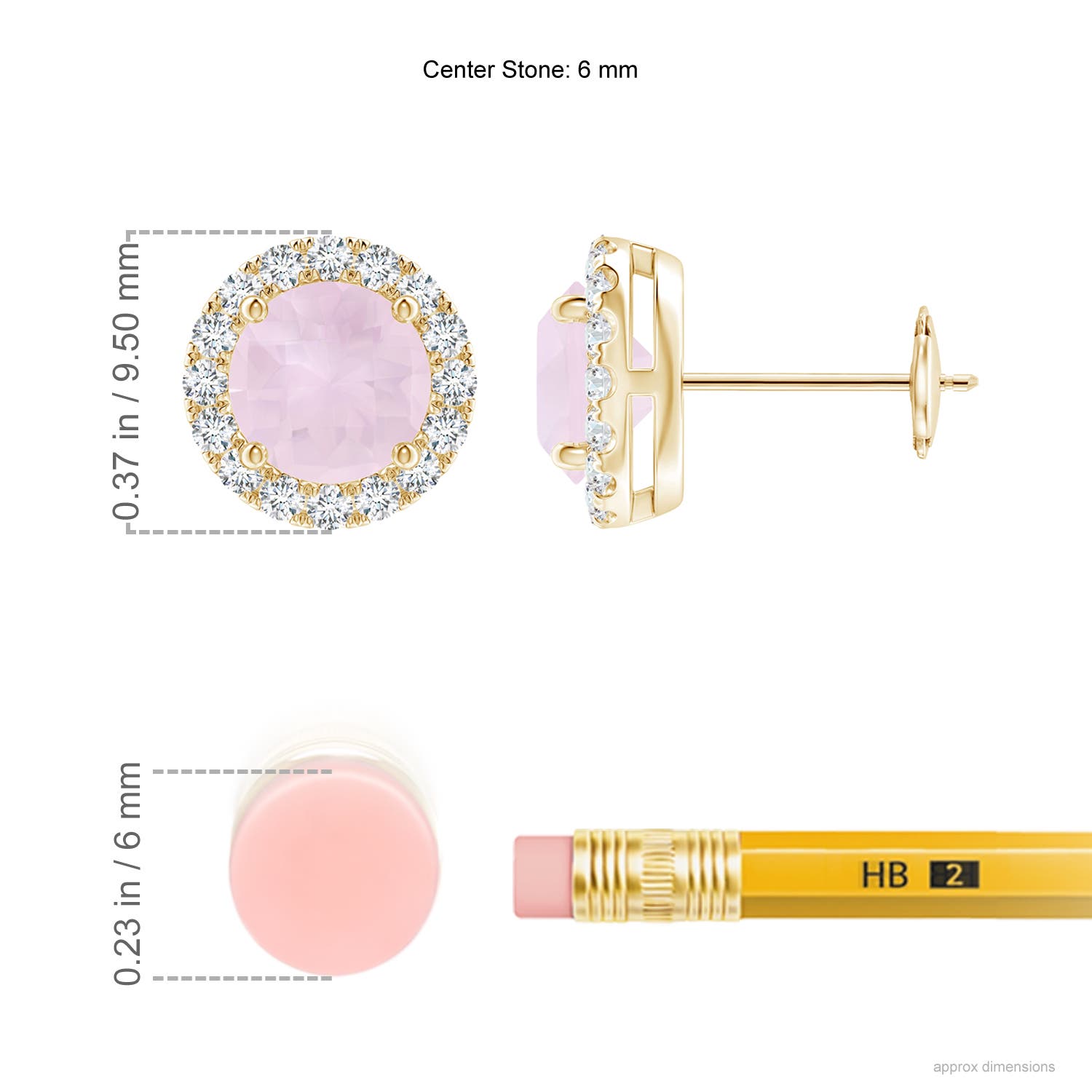 A - Rose Quartz / 2.08 CT / 14 KT Yellow Gold