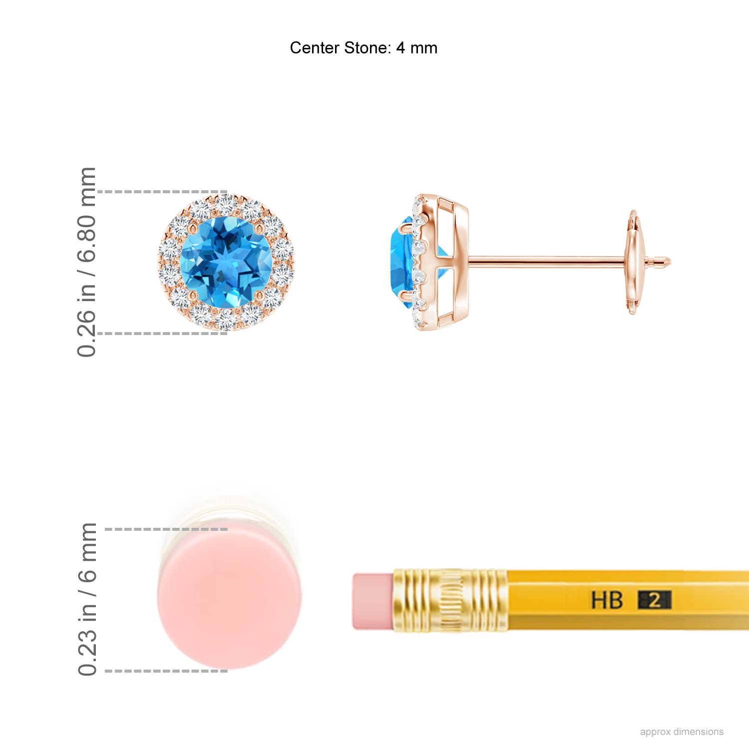 AAA - Swiss Blue Topaz / 0.78 CT / 14 KT Rose Gold