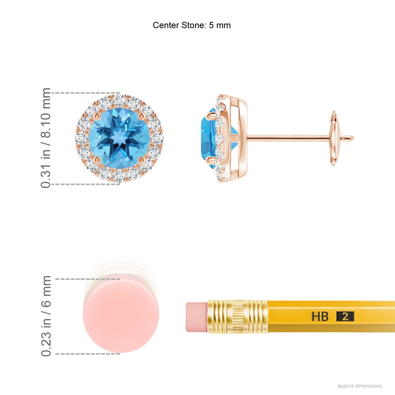 AA - Swiss Blue Topaz / 1.46 CT / 14 KT Rose Gold