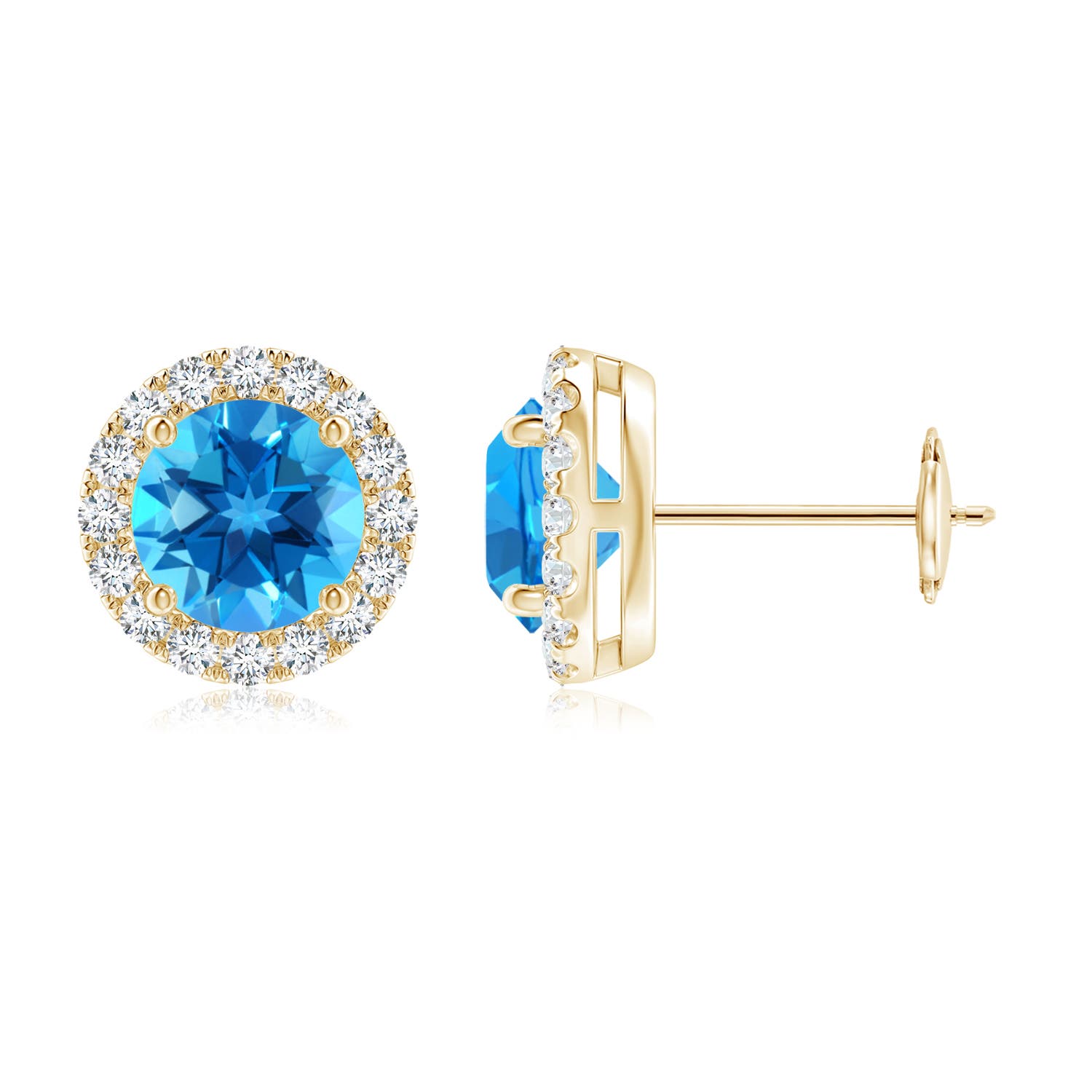 AAAA - Swiss Blue Topaz / 2.28 CT / 14 KT Yellow Gold