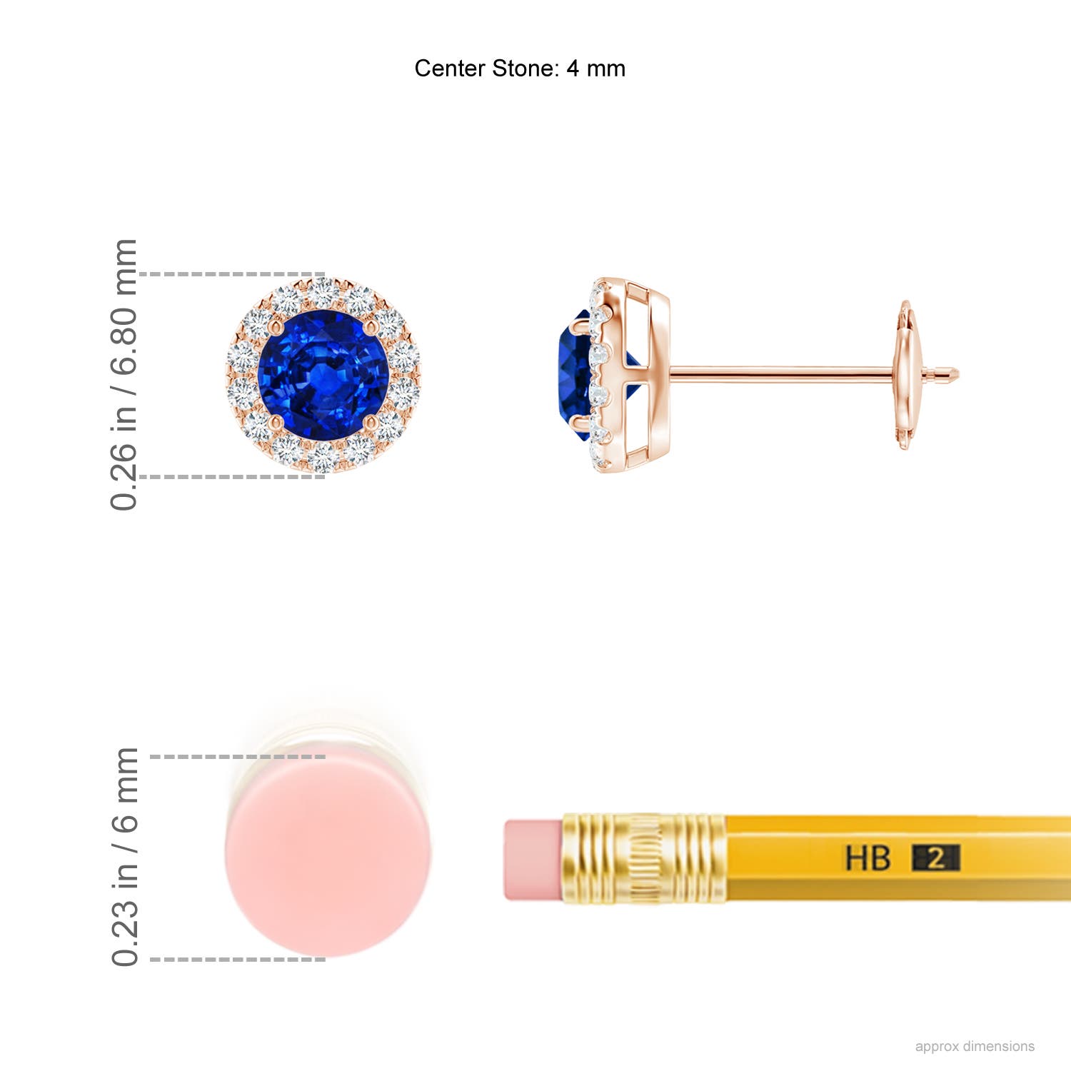 AAAA - Blue Sapphire / 0.8 CT / 14 KT Rose Gold