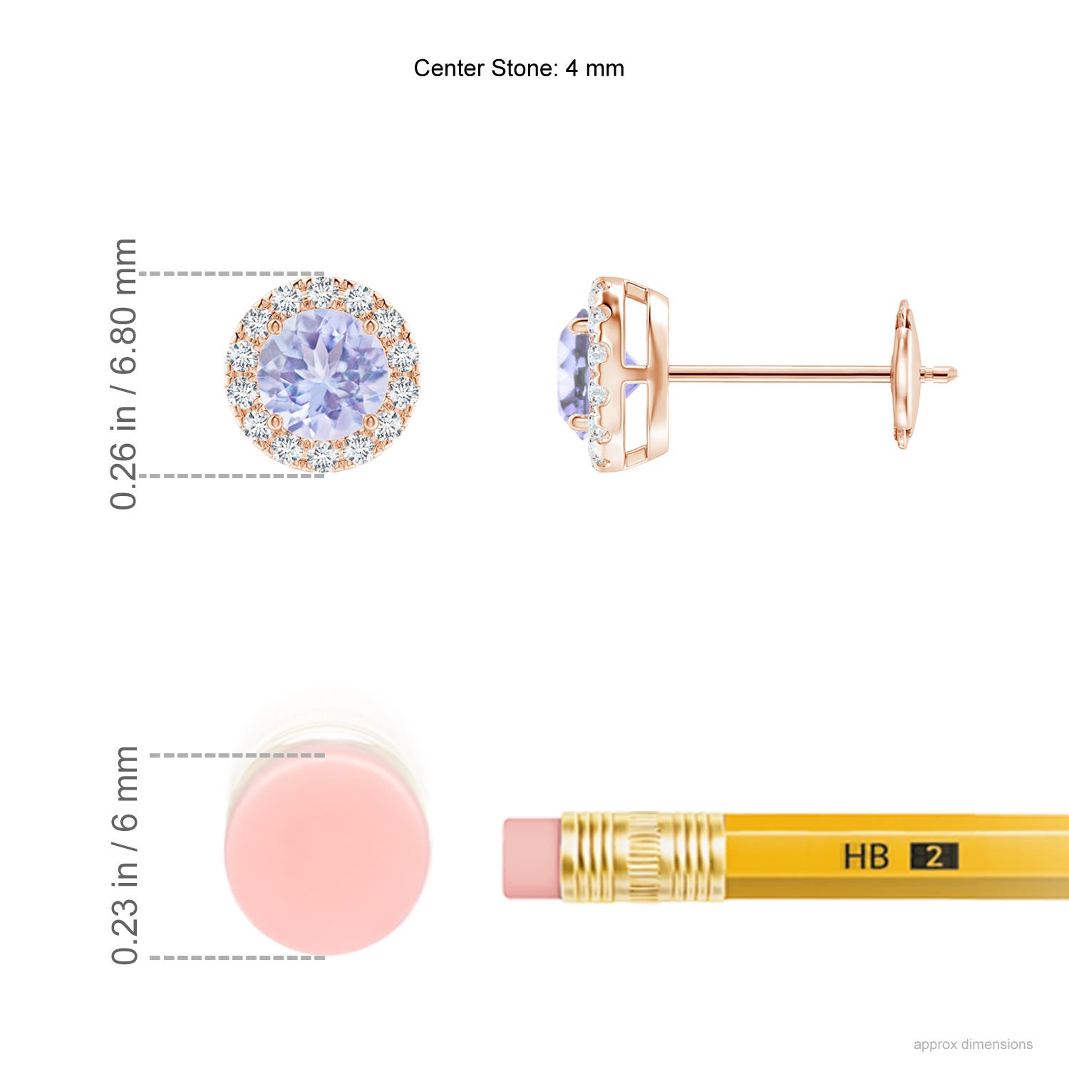 A - Tanzanite / 0.64 CT / 14 KT Rose Gold