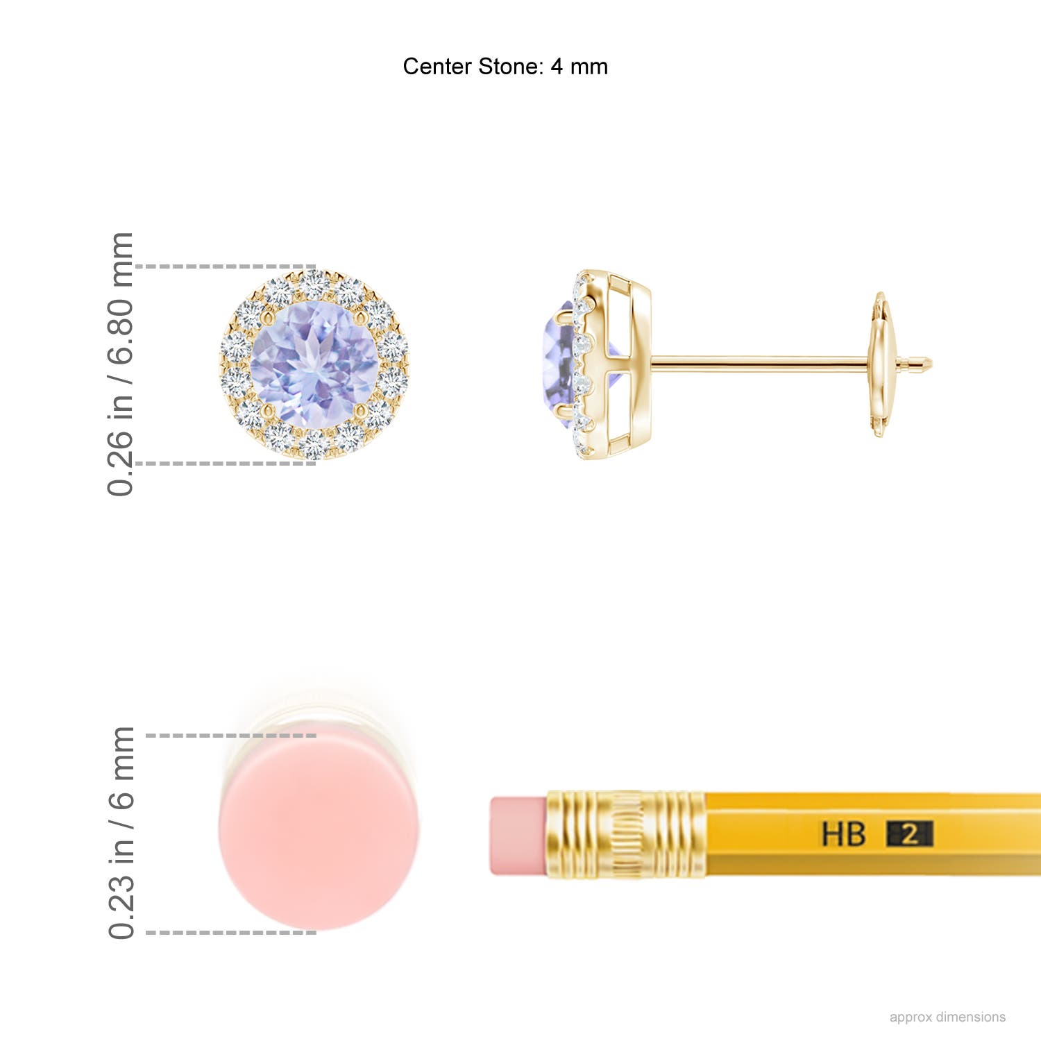 A - Tanzanite / 0.64 CT / 14 KT Yellow Gold