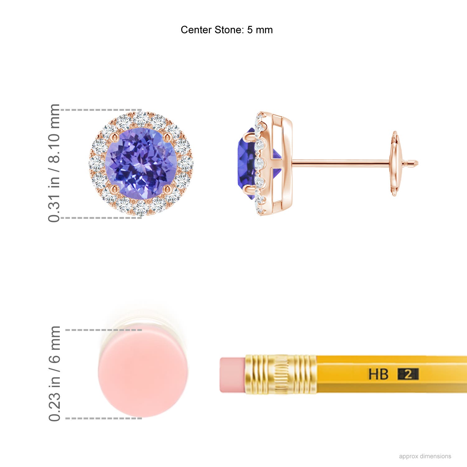 AAA - Tanzanite / 1.26 CT / 14 KT Rose Gold