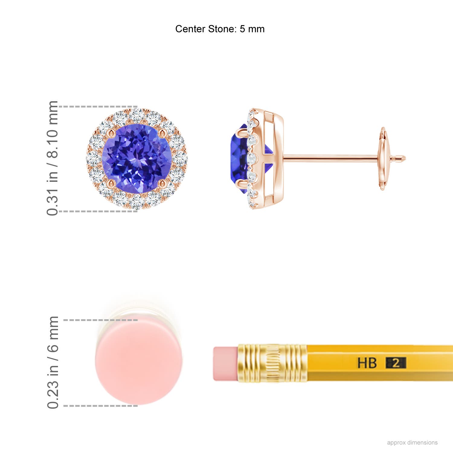 AAAA - Tanzanite / 1.26 CT / 14 KT Rose Gold