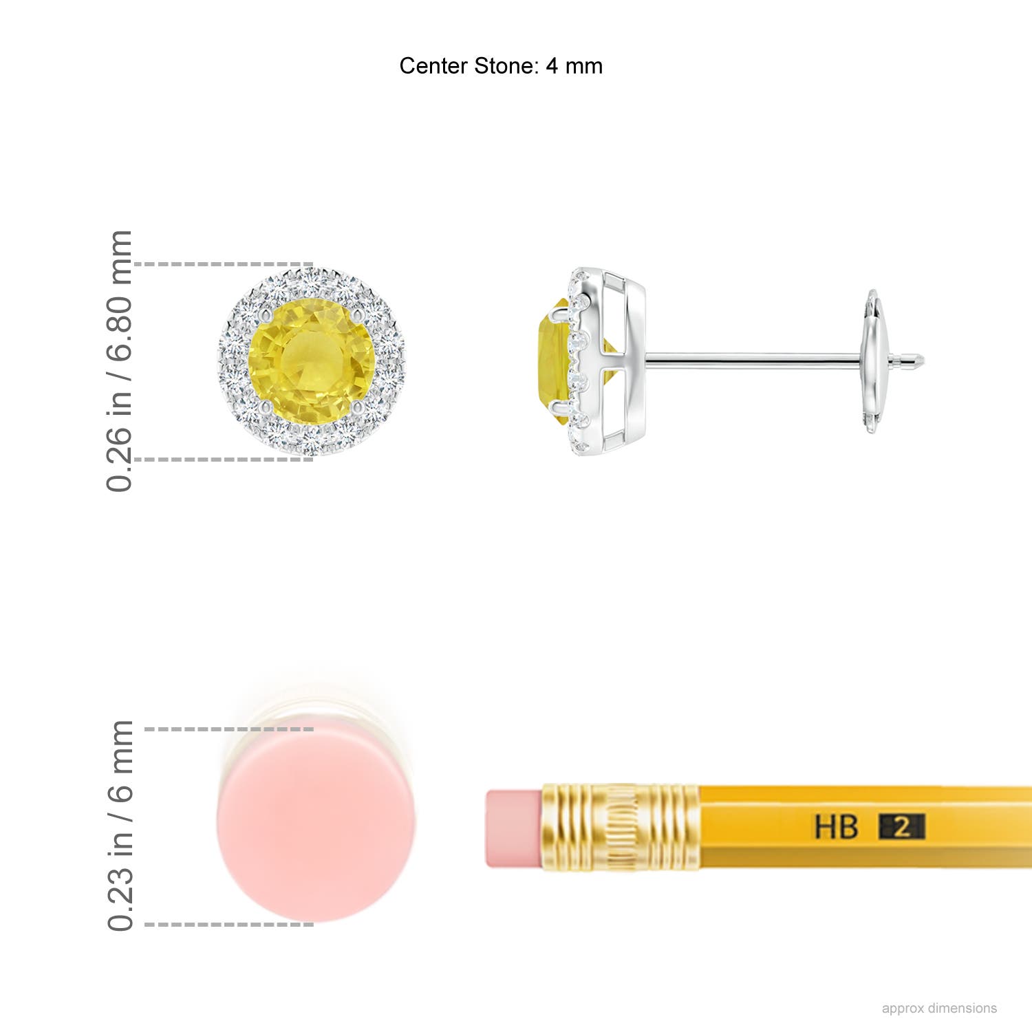 A - Yellow Sapphire / 0.68 CT / 14 KT White Gold