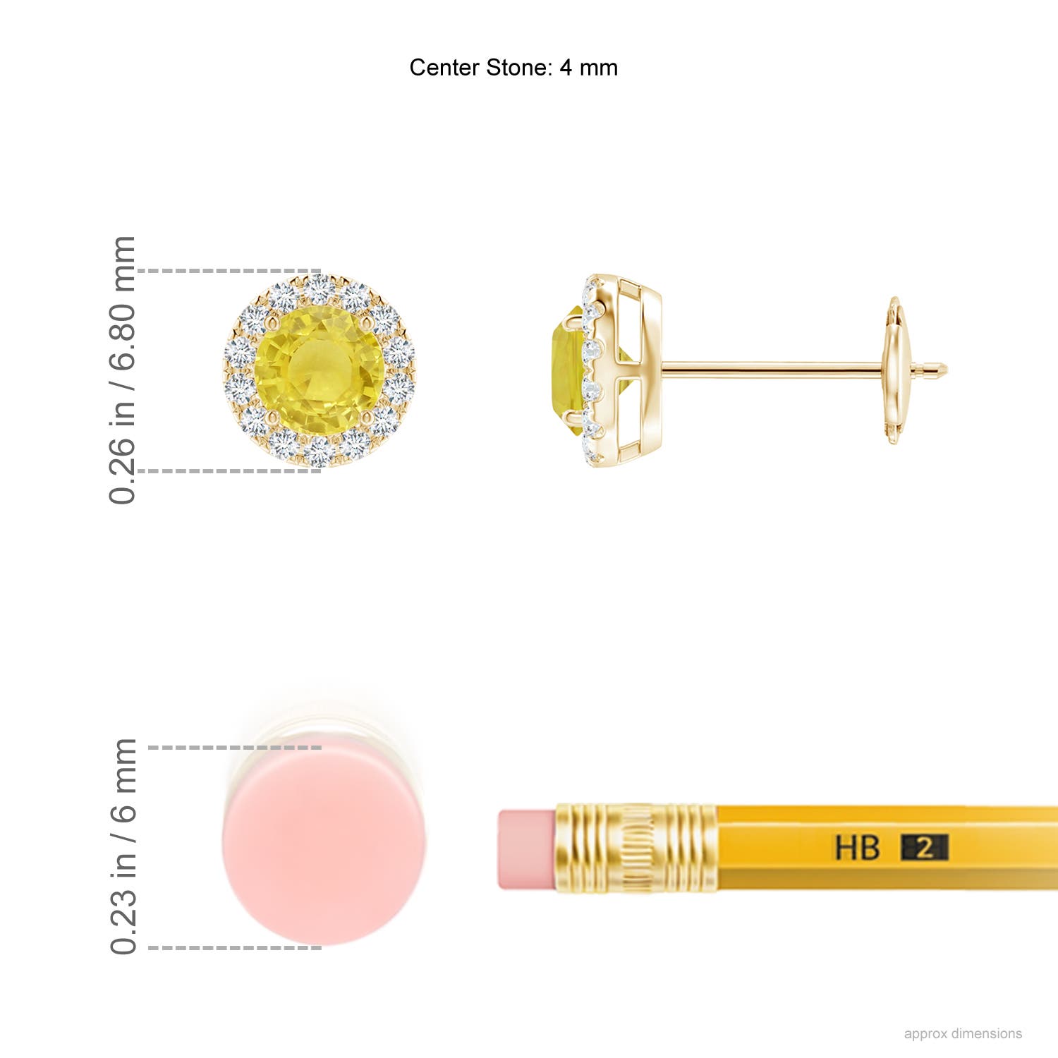 A - Yellow Sapphire / 0.68 CT / 14 KT Yellow Gold