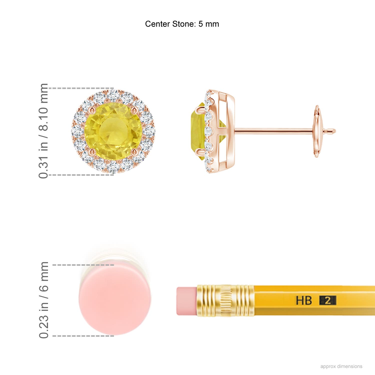 A - Yellow Sapphire / 1.32 CT / 14 KT Rose Gold