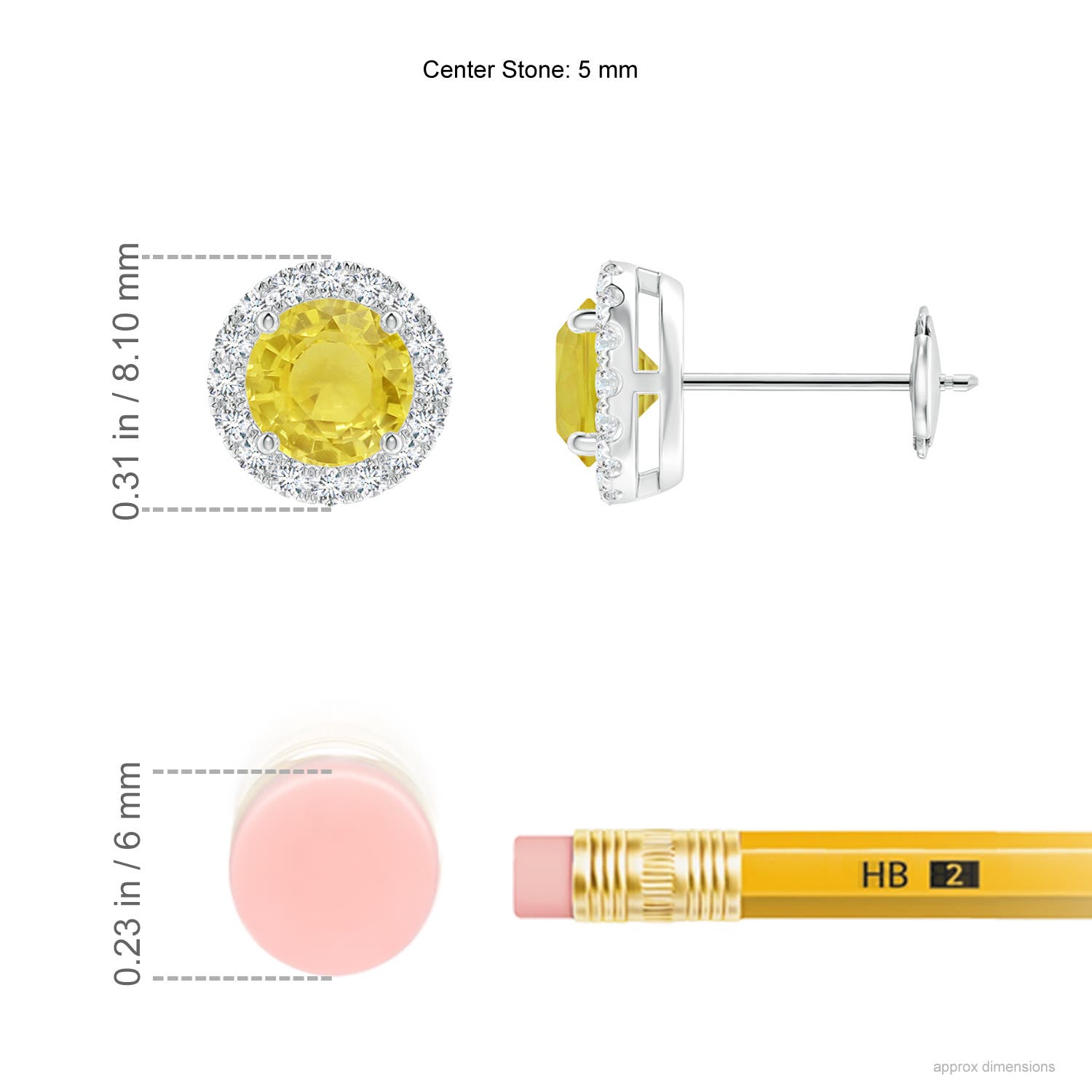 A - Yellow Sapphire / 1.32 CT / 14 KT White Gold