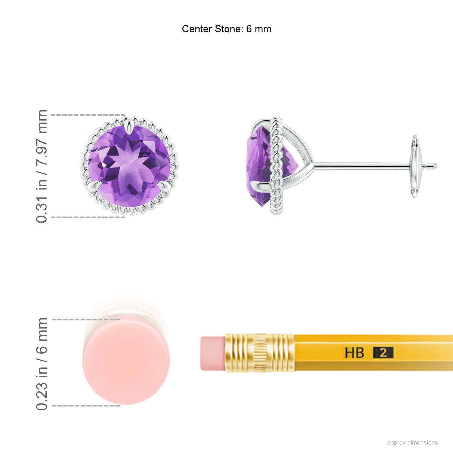 A - Amethyst / 1.6 CT / 14 KT White Gold