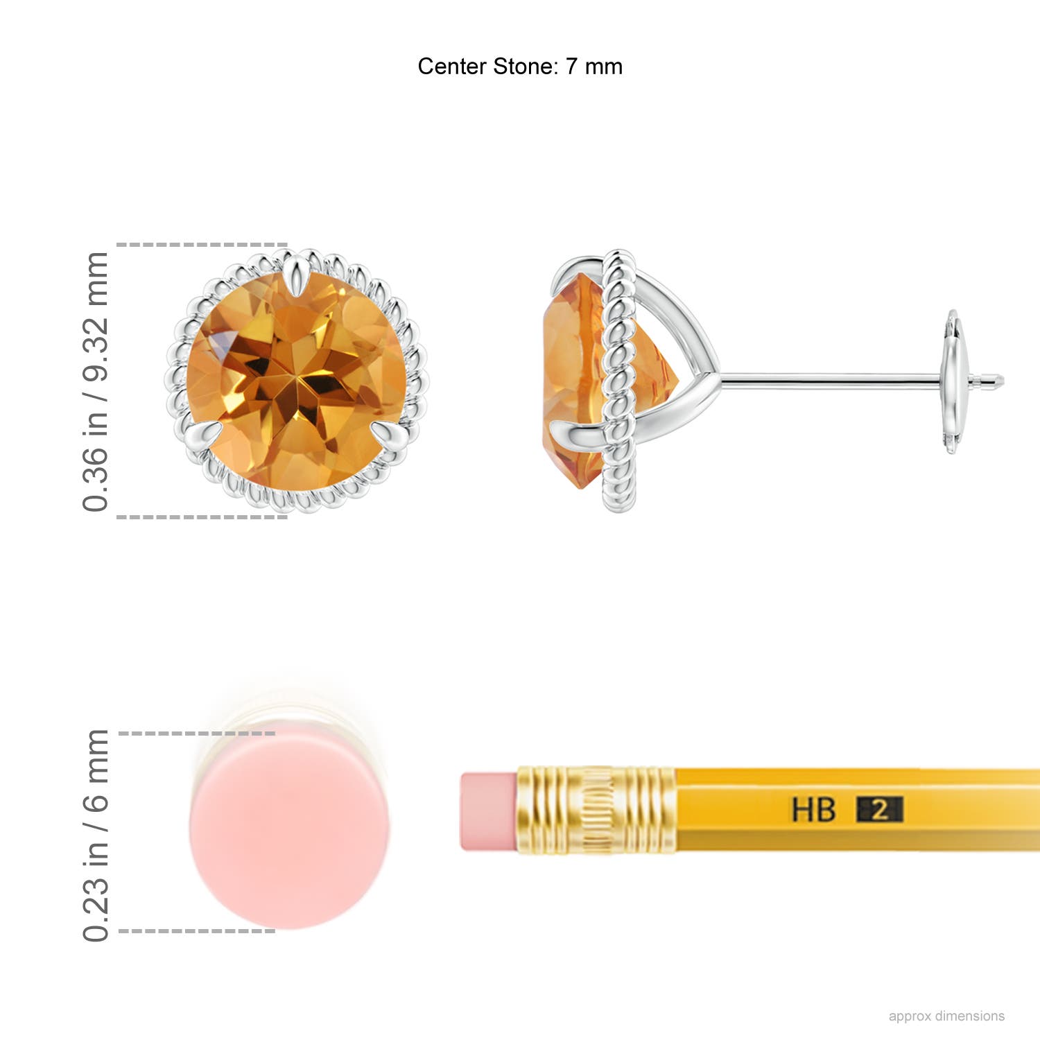 AA - Citrine / 2.5 CT / 14 KT White Gold