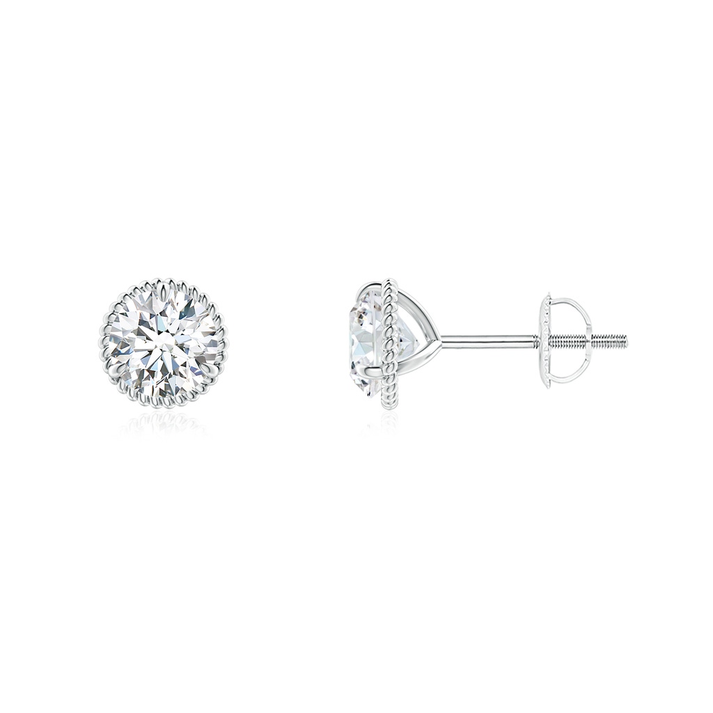 5.1mm GVS2 Rope Framed Claw-Set Diamond Martini Stud Earrings in P950 Platinum