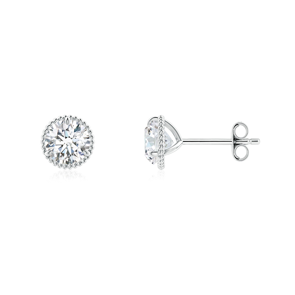 5.1mm GVS2 Rope Framed Claw-Set Diamond Martini Stud Earrings in S999 Silver