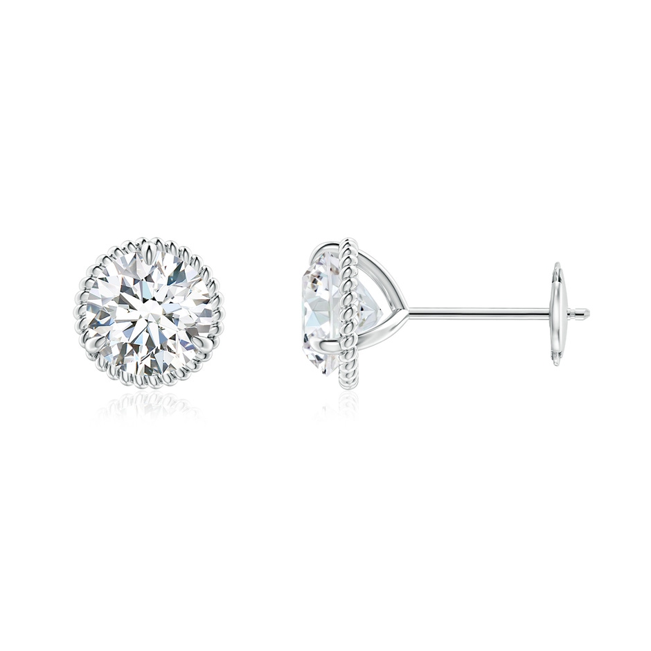 6.4mm GVS2 Rope Framed Claw-Set Diamond Martini Stud Earrings in White Gold 