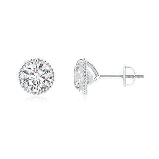 6.4mm HSI2 Rope Framed Claw-Set Diamond Martini Stud Earrings in P950 Platinum