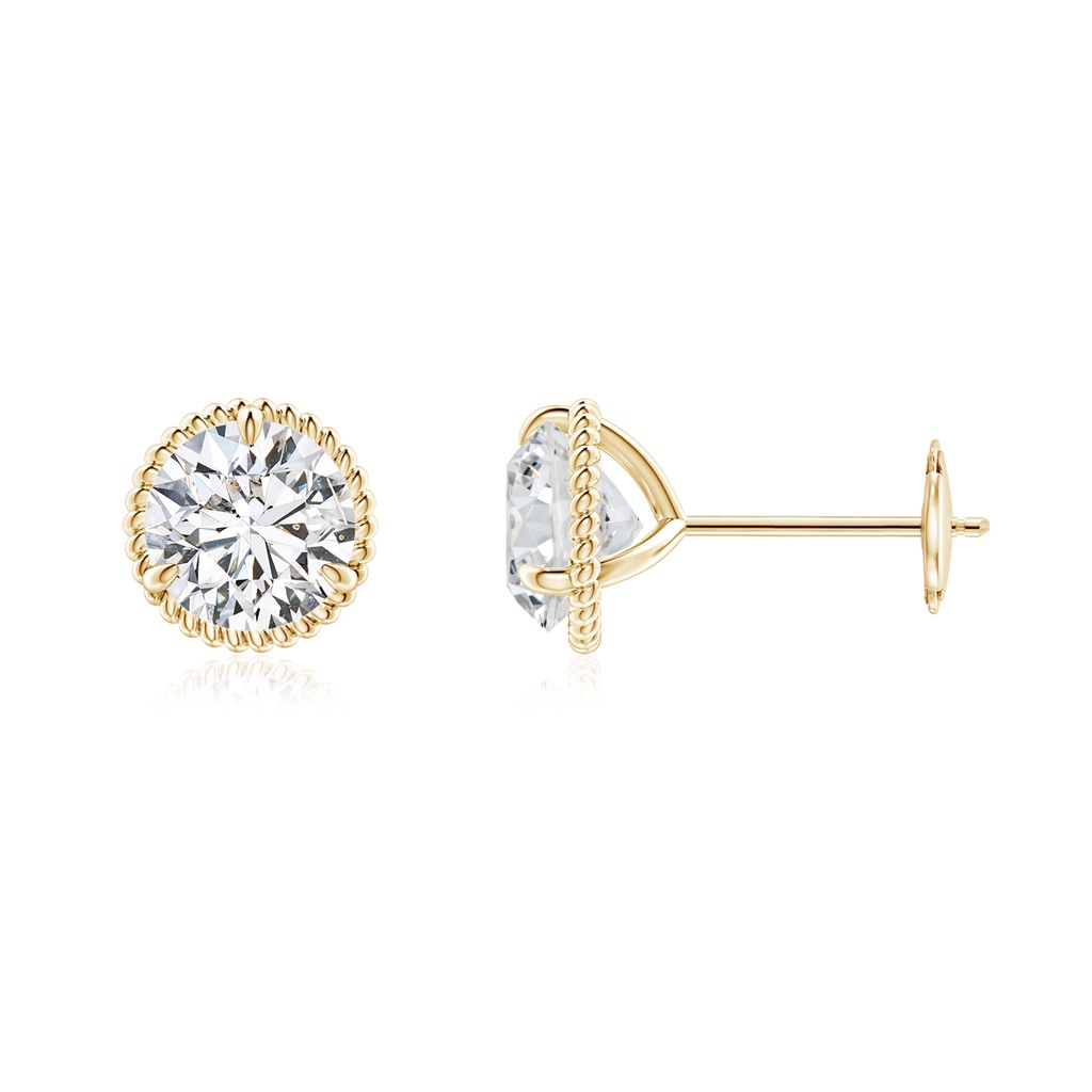 6.4mm HSI2 Rope Framed Claw-Set Diamond Martini Stud Earrings in Yellow Gold