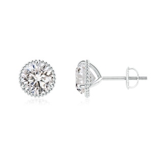 6.4mm IJI1I2 Rope Framed Claw-Set Diamond Martini Stud Earrings in P950 Platinum