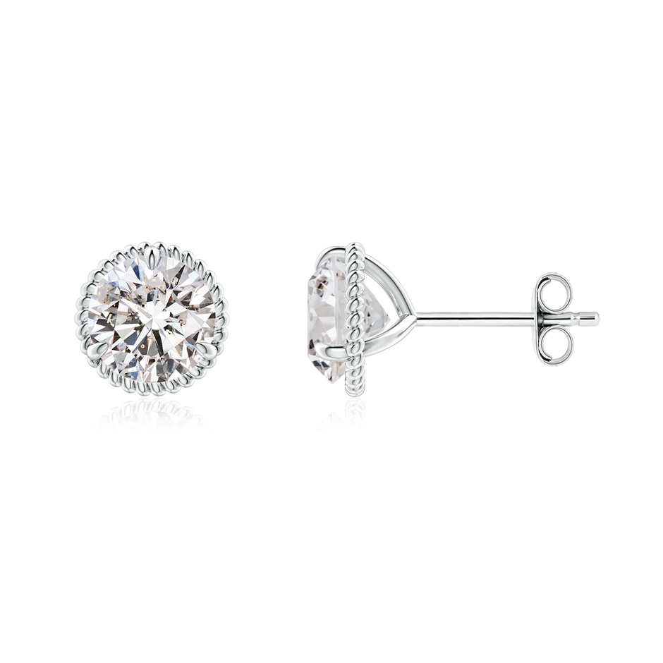 6.4mm IJI1I2 Rope Framed Claw-Set Diamond Martini Stud Earrings in S999 Silver 