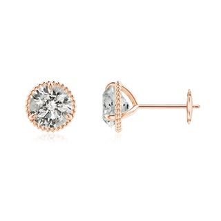 6.4mm KI3 Rope Framed Claw-Set Diamond Martini Stud Earrings in 9K Rose Gold