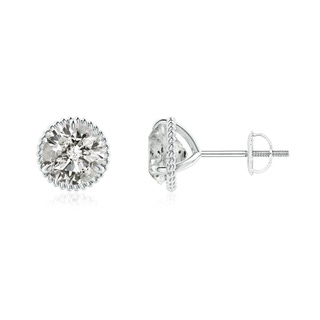 6.4mm KI3 Rope Framed Claw-Set Diamond Martini Stud Earrings in P950 Platinum