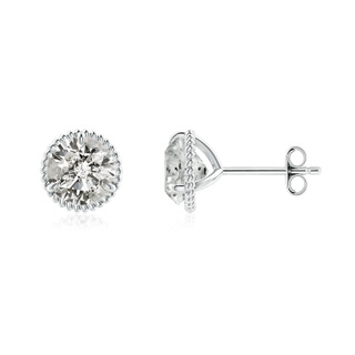 6.4mm KI3 Rope Framed Claw-Set Diamond Martini Stud Earrings in S999 Silver