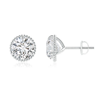 7.4mm HSI2 Rope Framed Claw-Set Diamond Martini Stud Earrings in P950 Platinum