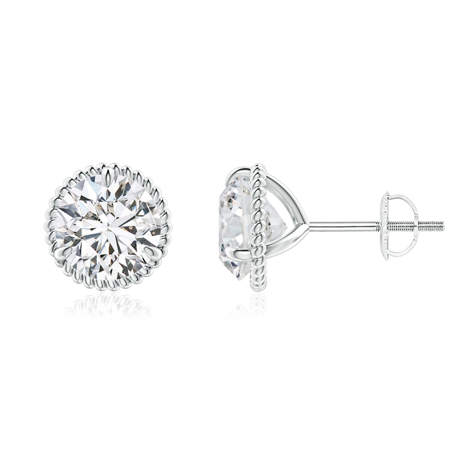 7.4mm HSI2 Rope Framed Claw-Set Diamond Martini Stud Earrings in P950 Platinum 