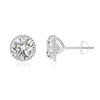 7.4mm IJI1I2 Rope Framed Claw-Set Diamond Martini Stud Earrings in P950 Platinum