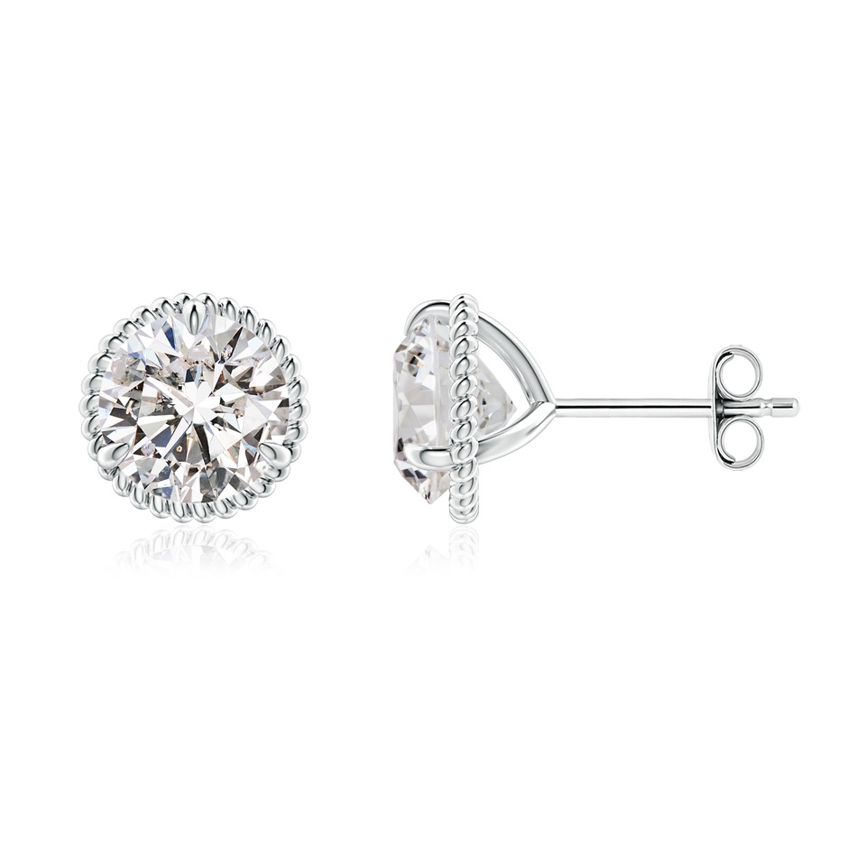 7.4mm IJI1I2 Rope Framed Claw-Set Diamond Martini Stud Earrings in S999 Silver 