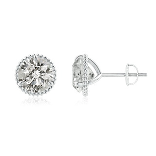 7.4mm KI3 Rope Framed Claw-Set Diamond Martini Stud Earrings in P950 Platinum