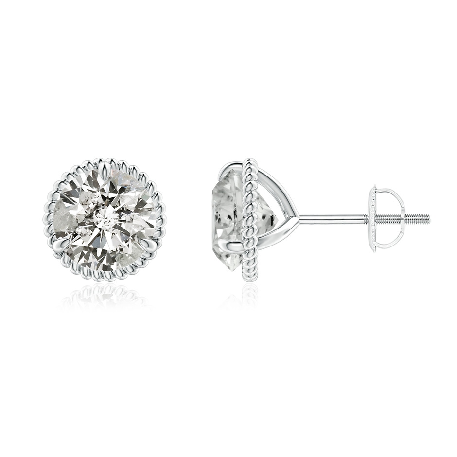 7.4mm KI3 Rope Framed Claw-Set Diamond Martini Stud Earrings in P950 Platinum 