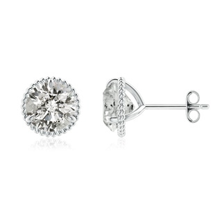 7.4mm KI3 Rope Framed Claw-Set Diamond Martini Stud Earrings in S999 Silver